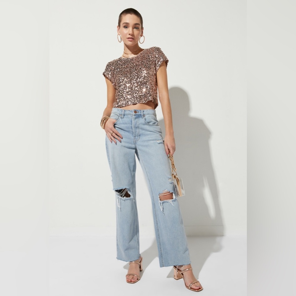 Perfect Rose Gold Sequin Top